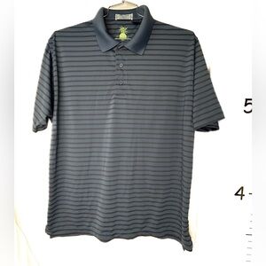 Alan Flusser Golf Eco-Tec Blue Striped‎ Polo Shirt XL